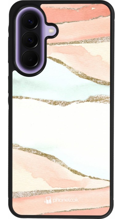 Coque Samsung Galaxy A57 5G - Silicone rigide noir Shimmering Orange