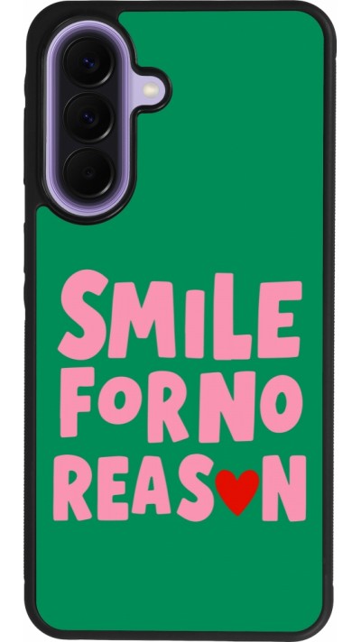 Coque Samsung Galaxy A57 5G - Silicone rigide noir Smile for no reason 2026