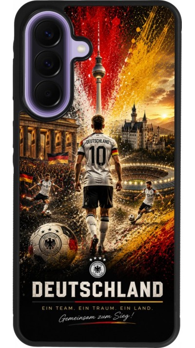 Coque Samsung Galaxy A57 5G - Silicone rigide noir Football Allemagne splash 2026
