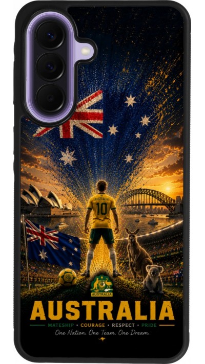 Coque Samsung Galaxy A57 5G - Silicone rigide noir Football Australie splash 2026