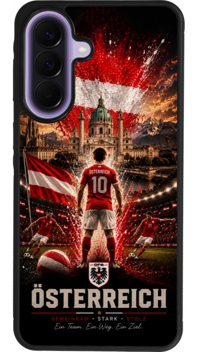 Coque Samsung Galaxy A57 5G - Silicone rigide noir Football Autriche splash 2026