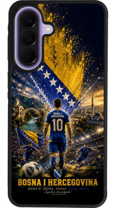 Coque Samsung Galaxy A57 5G - Silicone rigide noir Football Bosnie-Herzégovine splash 2026