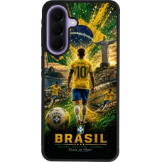 Coque Samsung Galaxy A57 5G - Silicone rigide noir Football Brésil splash 2026