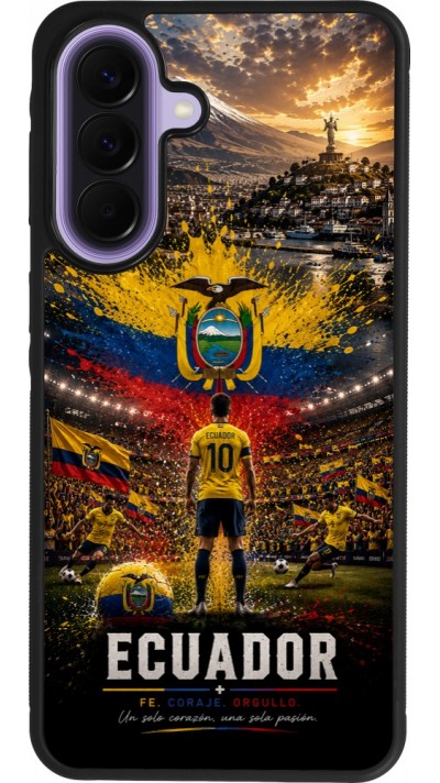 Coque Samsung Galaxy A57 5G - Silicone rigide noir Football Équateur splash 2026
