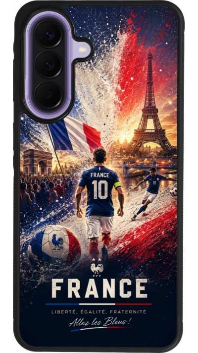 Coque Samsung Galaxy A57 5G - Silicone rigide noir Football France splash 2026