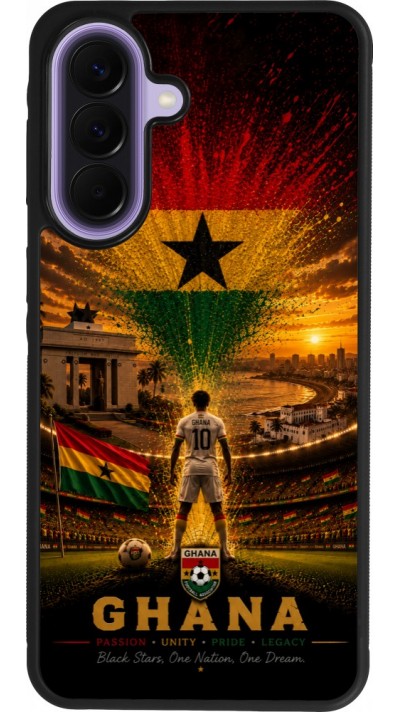 Coque Samsung Galaxy A57 5G - Silicone rigide noir Football Ghana splash 2026
