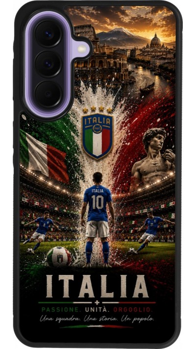 Coque Samsung Galaxy A57 5G - Silicone rigide noir Football Italie splash 2026