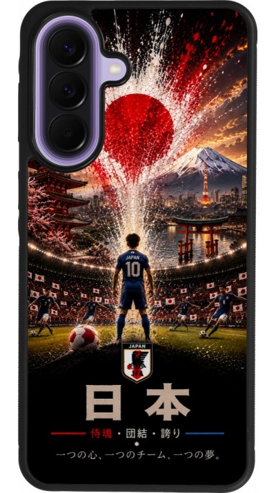 Coque Samsung Galaxy A57 5G - Silicone rigide noir Football Japon splash 2026