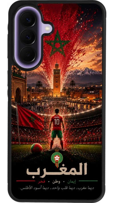 Coque Samsung Galaxy A57 5G - Silicone rigide noir Football Maroc splash 2026