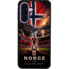 Coque Samsung Galaxy A57 5G - Silicone rigide noir Football Norvège splash 2026