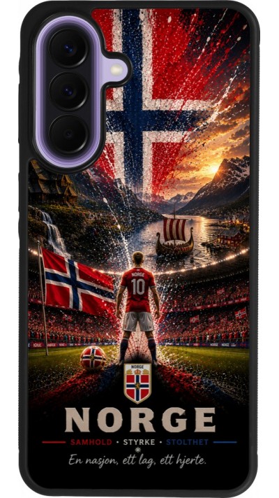Coque Samsung Galaxy A57 5G - Silicone rigide noir Football Norvège splash 2026