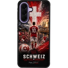Coque Samsung Galaxy A57 5G - Silicone rigide noir Football Schweiz splash 2026