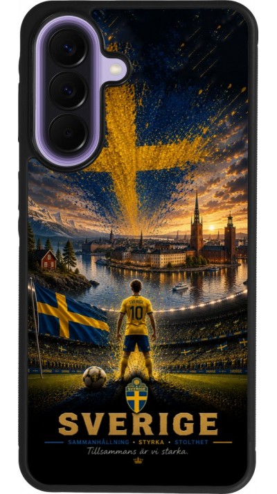 Coque Samsung Galaxy A57 5G - Silicone rigide noir Football Suède splash 2026