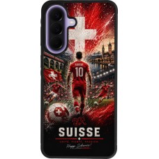 Coque Samsung Galaxy A57 5G - Silicone rigide noir Football Suisse splash 2026