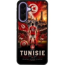 Coque Samsung Galaxy A57 5G - Silicone rigide noir Football Tunisie splash 2026