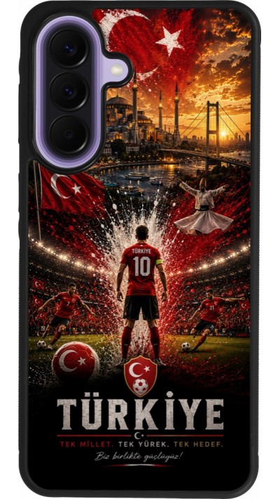 Coque Samsung Galaxy A57 5G - Silicone rigide noir Football Turquie splash 2026