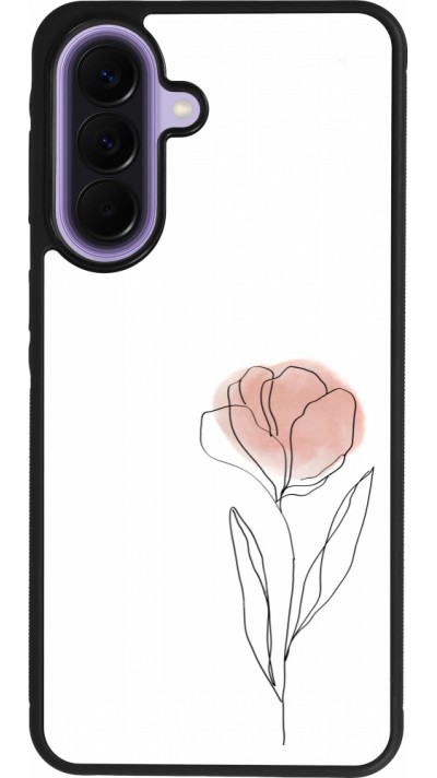 Coque Samsung Galaxy A57 5G - Silicone rigide noir Spring 23 minimalist flower