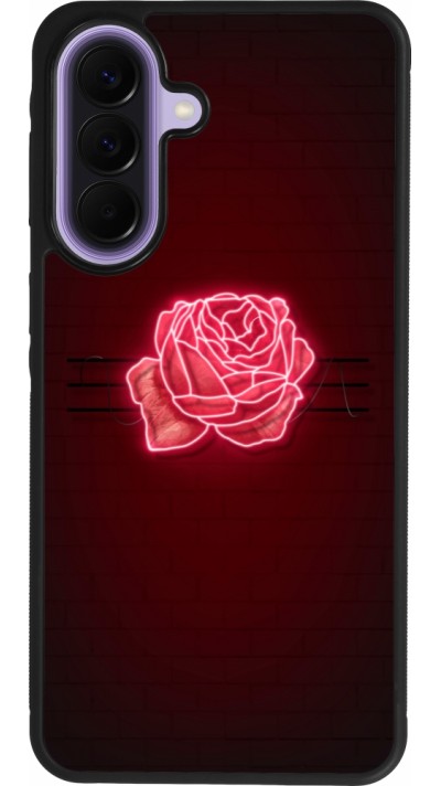 Coque Samsung Galaxy A57 5G - Silicone rigide noir Spring 23 neon rose