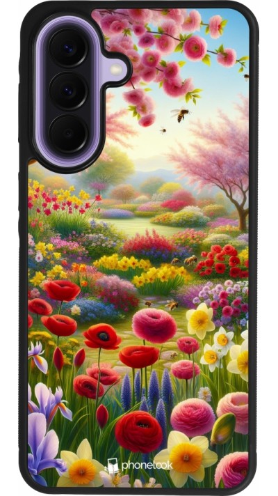 Coque Samsung Galaxy A57 5G - Silicone rigide noir Spring 25 Bouquet printemps