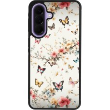 Coque Samsung Galaxy A57 5G - Silicone rigide noir Spring 25 Papillons Légers