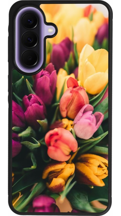 Coque Samsung Galaxy A57 5G - Silicone rigide noir Bouquet of tulips Spring 2026