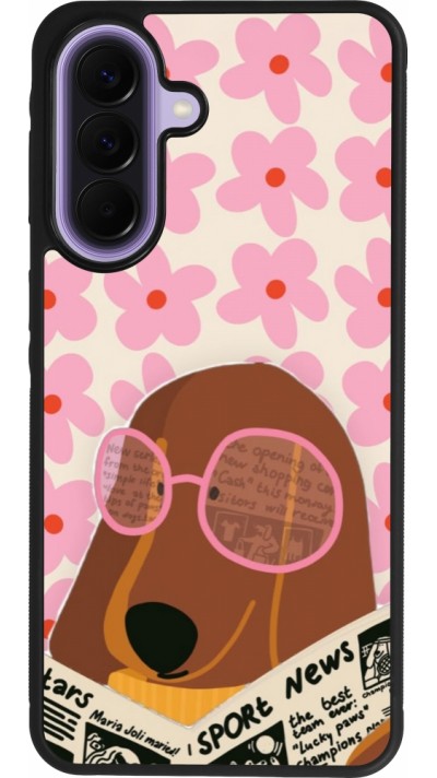Coque Samsung Galaxy A57 5G - Silicone rigide noir Dog with newspaper Spring 2026