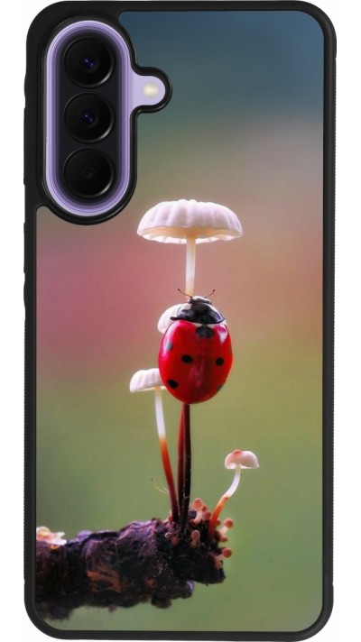 Coque Samsung Galaxy A57 5G - Silicone rigide noir Ladybird on a mushroom Spring 2026