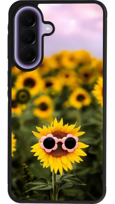 Coque Samsung Galaxy A57 5G - Silicone rigide noir Sunflower with glasses Spring 2026