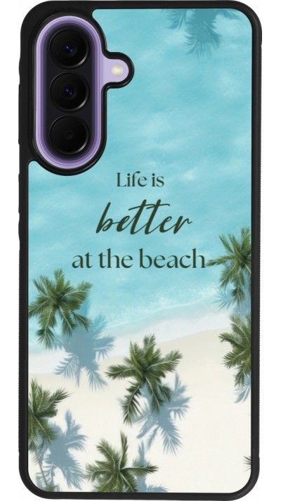 Coque Samsung Galaxy A57 5G - Silicone rigide noir Summer 2025 Life is better at the beach