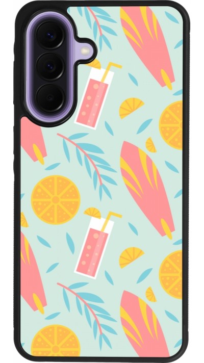 Coque Samsung Galaxy A57 5G - Silicone rigide noir Summer 2025 Pattern citron