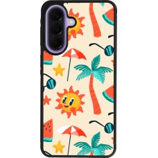 Coque Samsung Galaxy A57 5G - Silicone rigide noir Summer 2025 Pattern soleil