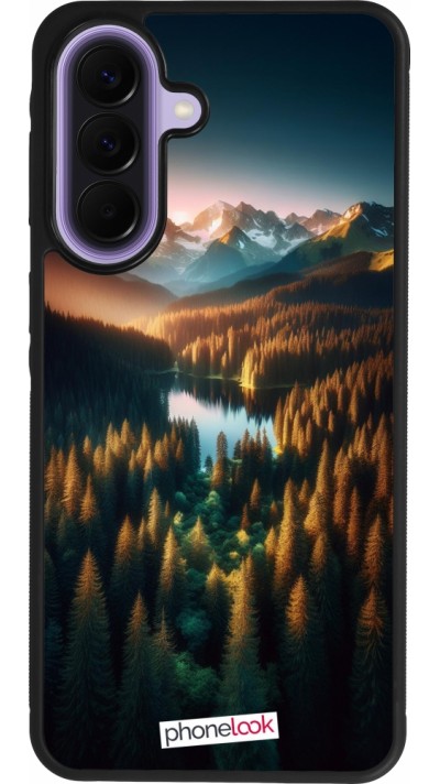 Coque Samsung Galaxy A57 5G - Silicone rigide noir Sunset Forest Lake