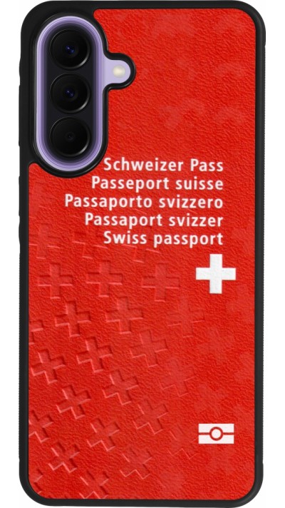 Coque Samsung Galaxy A57 5G - Silicone rigide noir Swiss Passport