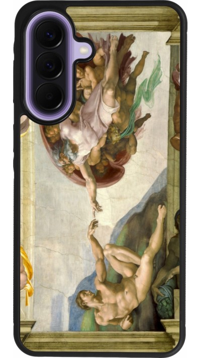 Coque Samsung Galaxy A57 5G - Silicone rigide noir Tableau art - La Création d’Adam - Michel-Ange