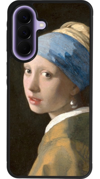 Coque Samsung Galaxy A57 5G - Silicone rigide noir Tableau art - La Jeune fille à la perle - Johannes Vermeer