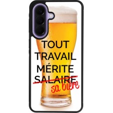 Coque Samsung Galaxy A57 5G - Silicone rigide noir Tout travail mérite sa bière