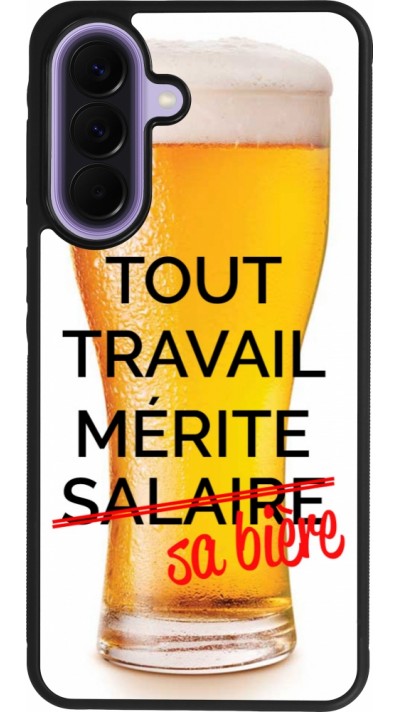 Coque Samsung Galaxy A57 5G - Silicone rigide noir Tout travail mérite sa bière