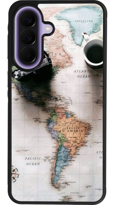 Coque Samsung Galaxy A57 5G - Silicone rigide noir Travel 01