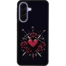 Coque Samsung Galaxy A57 5G - Silicone rigide noir Valentine 2024 gothic love