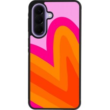 Coque Samsung Galaxy A57 5G - Silicone rigide noir Valentine 2024 heart gradient