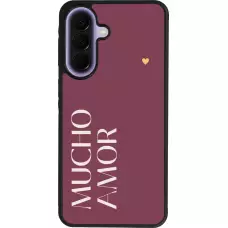 Coque Samsung Galaxy A57 5G - Silicone rigide noir Valentine 2024 mucho amor rosado