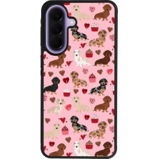 Samsung Galaxy A57 5G Case Hülle - Silikon schwarz Valentine 2024 puppy love