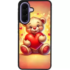 Coque Samsung Galaxy A57 5G - Silicone rigide noir Valentine 2024 Teddy love