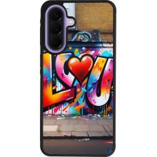 Coque Samsung Galaxy A57 5G - Silicone rigide noir Valentine 2025 Love U Tag