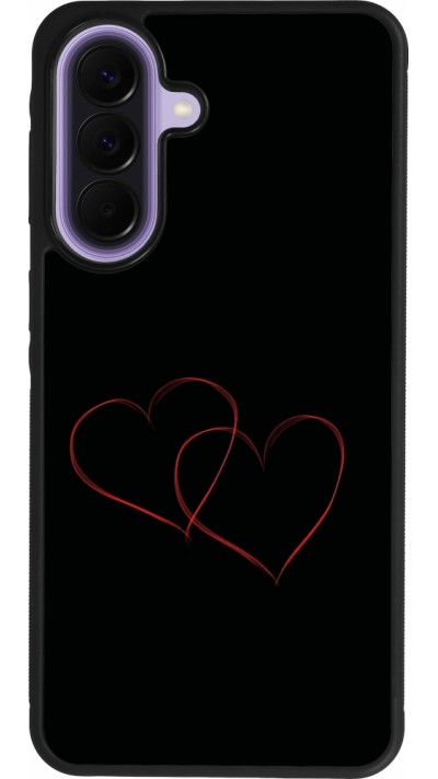 Coque Samsung Galaxy A57 5G - Silicone rigide noir Valentine 2023 attached heart