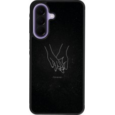 Coque Samsung Galaxy A57 5G - Silicone rigide noir Valentine 2023 hands forever