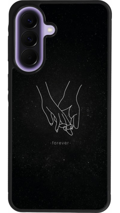 Coque Samsung Galaxy A57 5G - Silicone rigide noir Valentine 2023 hands forever