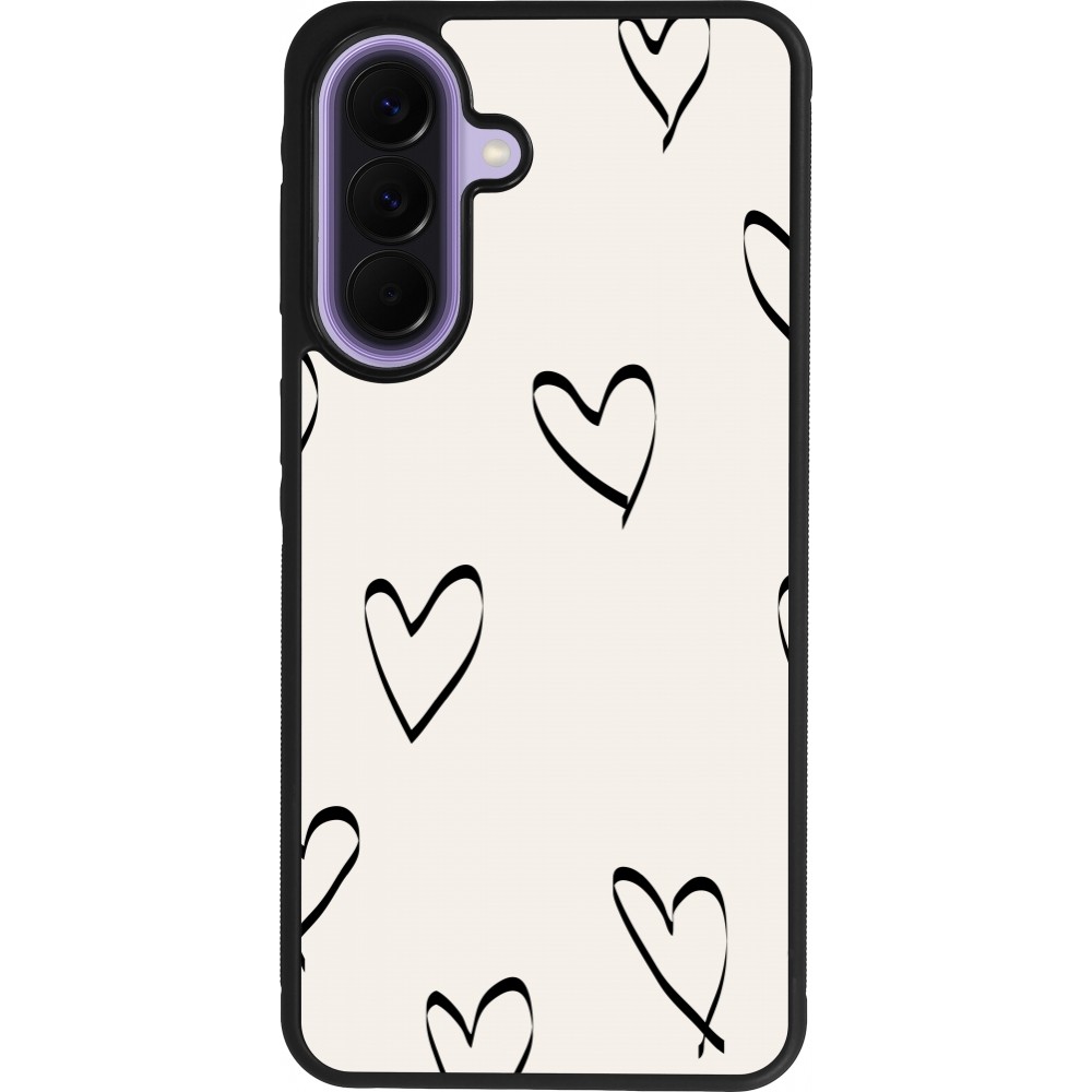 Samsung Galaxy A57 5G Case Hülle - Silikon schwarz Valentine 2023 minimalist hearts