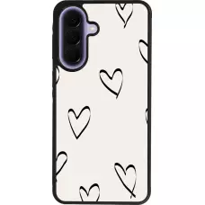 Coque Samsung Galaxy A57 5G - Silicone rigide noir Valentine 2023 minimalist hearts