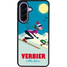 Coque Samsung Galaxy A57 5G - Silicone rigide noir Verbier Ski Downhill